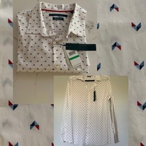 Perry Ellis Bright White Long Sleeves T-Shirt NWT